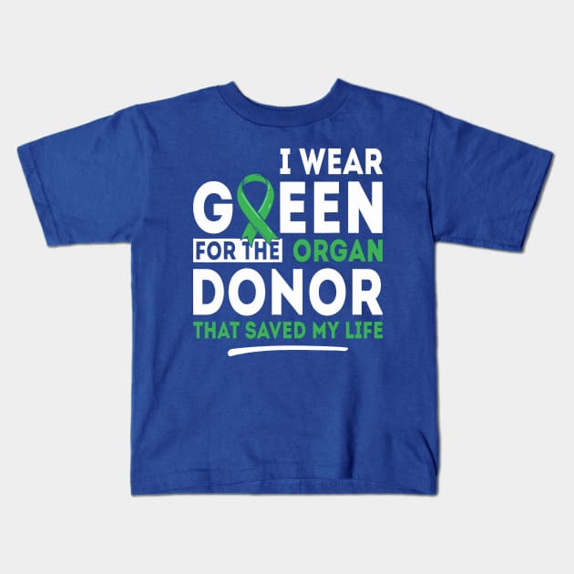 Green For The Organ Donor - Transplant Kidney Liver Surgery Kids T-Shirt by LEGO